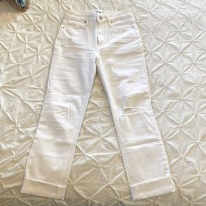 Paige distressed ripped white jeans, slim fit size 26